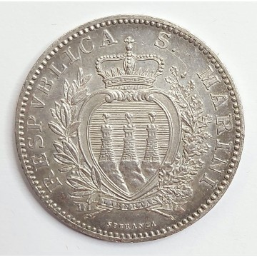 San Marino Raro 2 lire 1898...