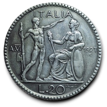 Regno d'Italia 20 lire 1927...